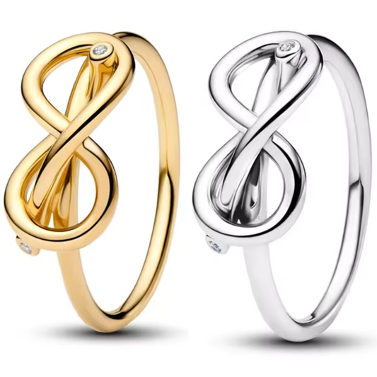 Eleganter Infinity Ring – Gold oder Silber