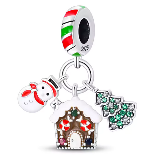Charm - Bonhomme de Neige, Sapin et Maison en Pain d’Épices