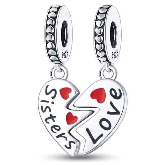Schwester Liebe Herz teilen Charm