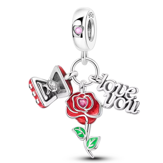 Charm Rose, Boîte à Bague et "I Love You"
