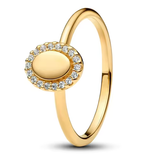 Goldring mit ovalen Strasssteinen – Königliche Ausstrahlung und klassische Eleganz