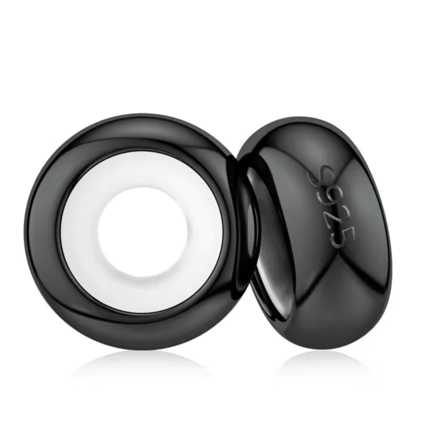 Schwarzer Spacer Charm – Eleganz und Modernität