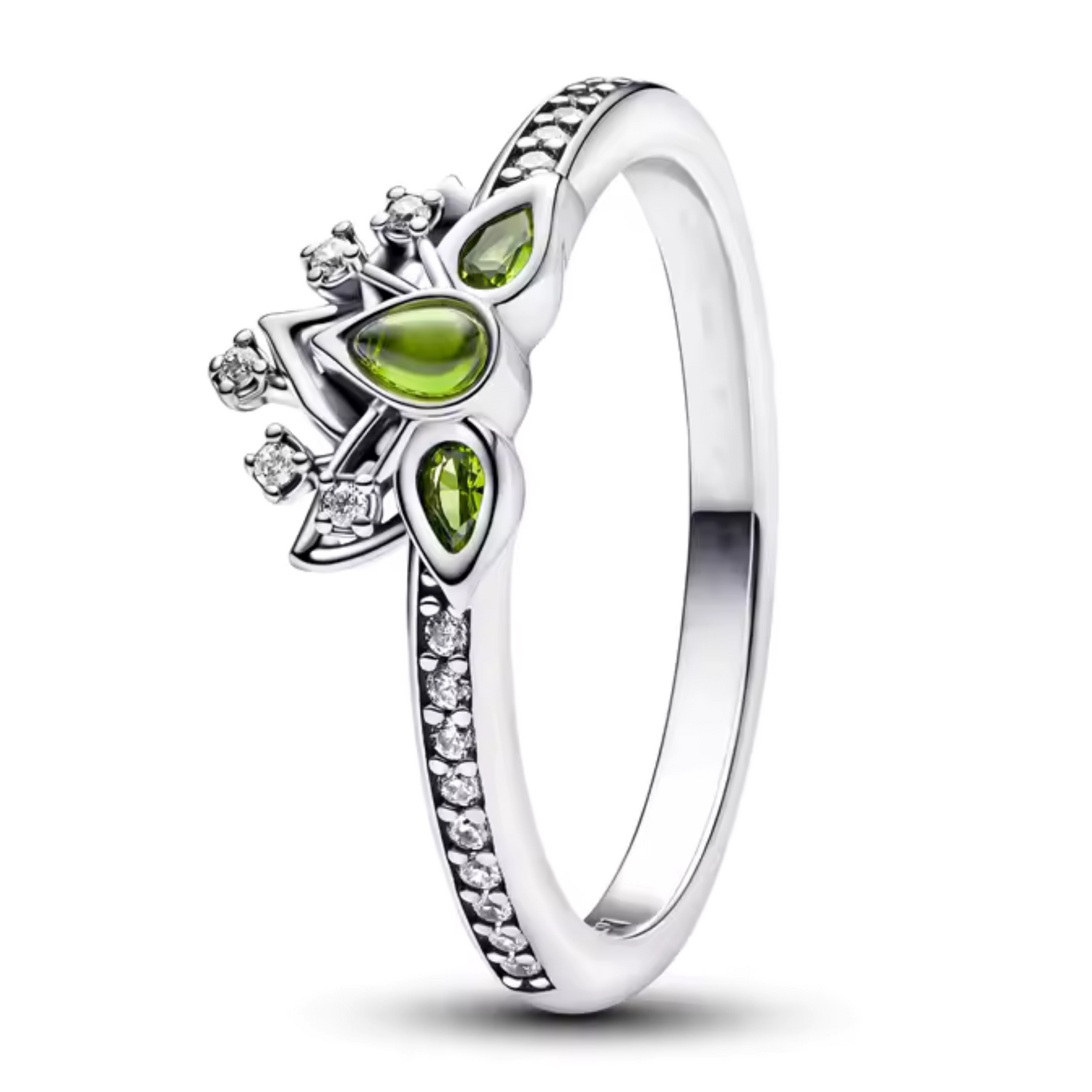 Tiana inspirierter silberner und grüner Ring – Eleganz und Magie der Bayous