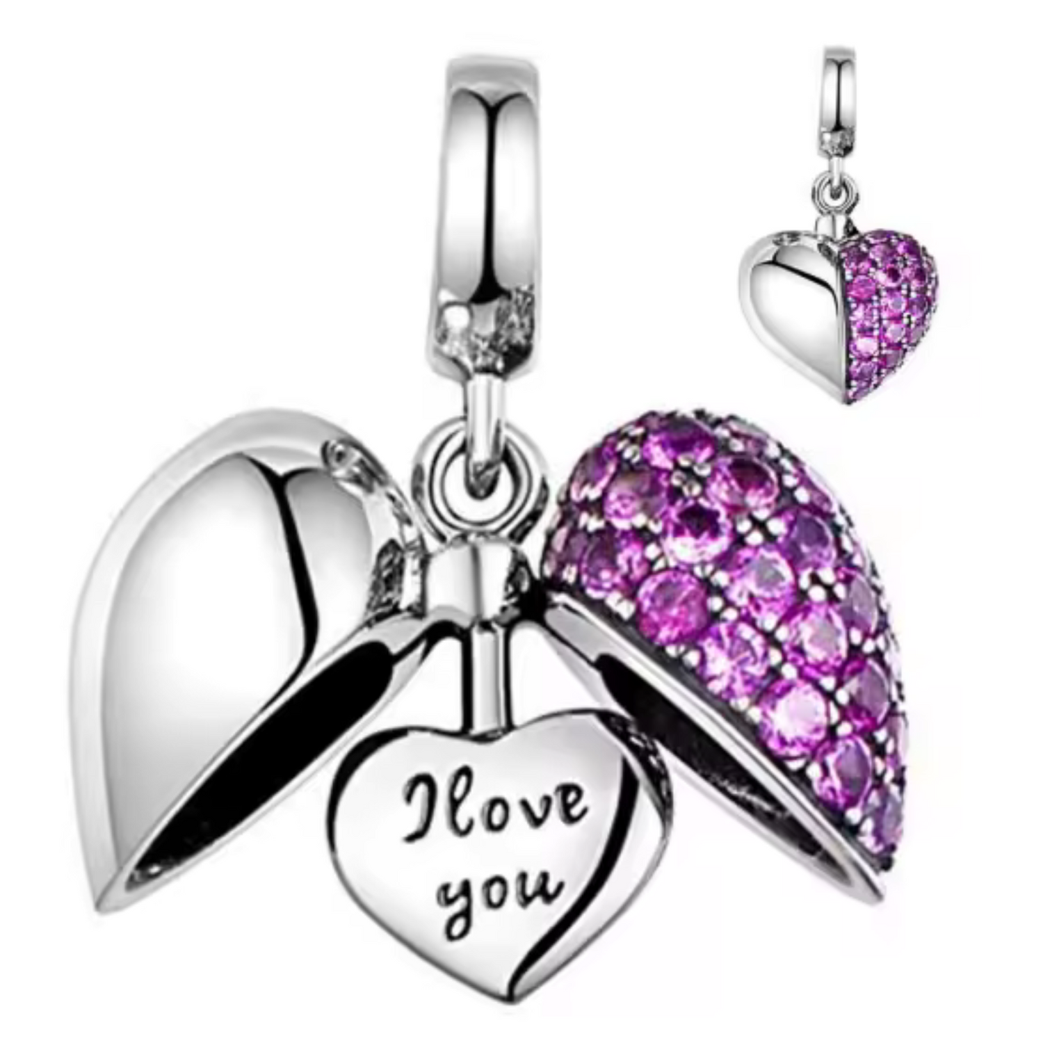 "I Love You" Heart Charm