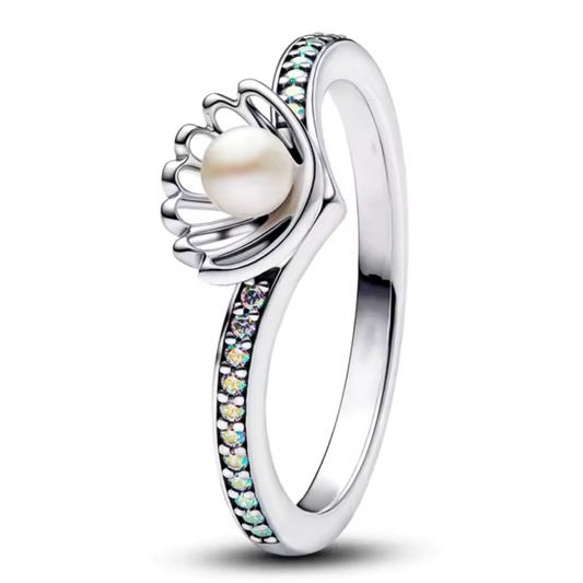 Silberring mit Perle – Ariel inspiriert, Unterwasser-Eleganz