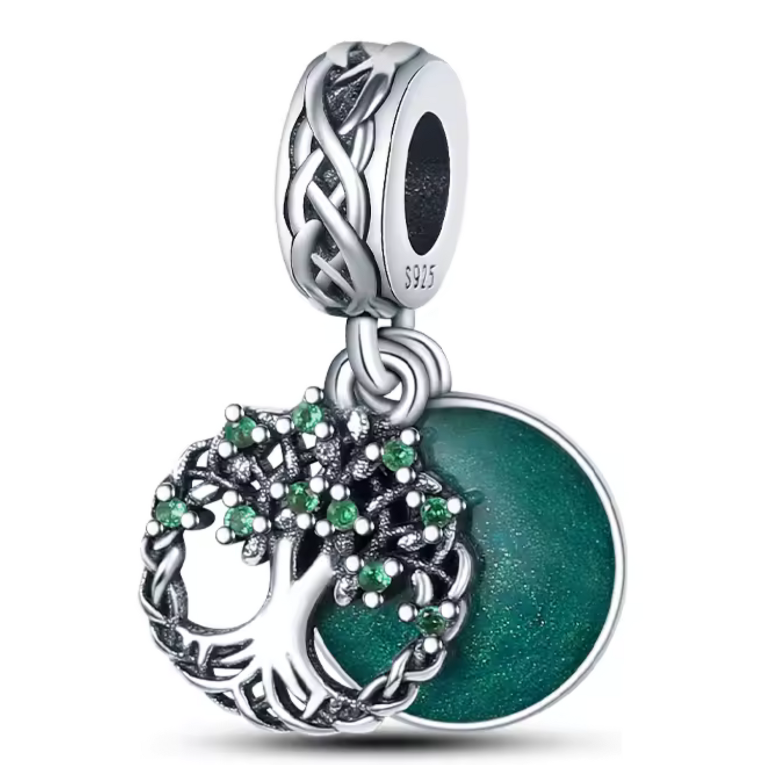 Charm Lebensbaum mit grüner Scheibe
