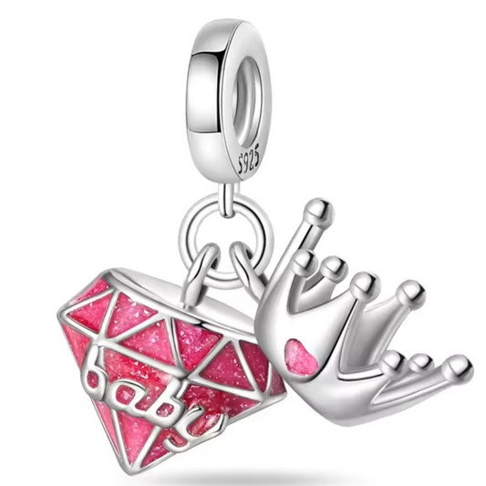 Kronen-Charm mit Diamant