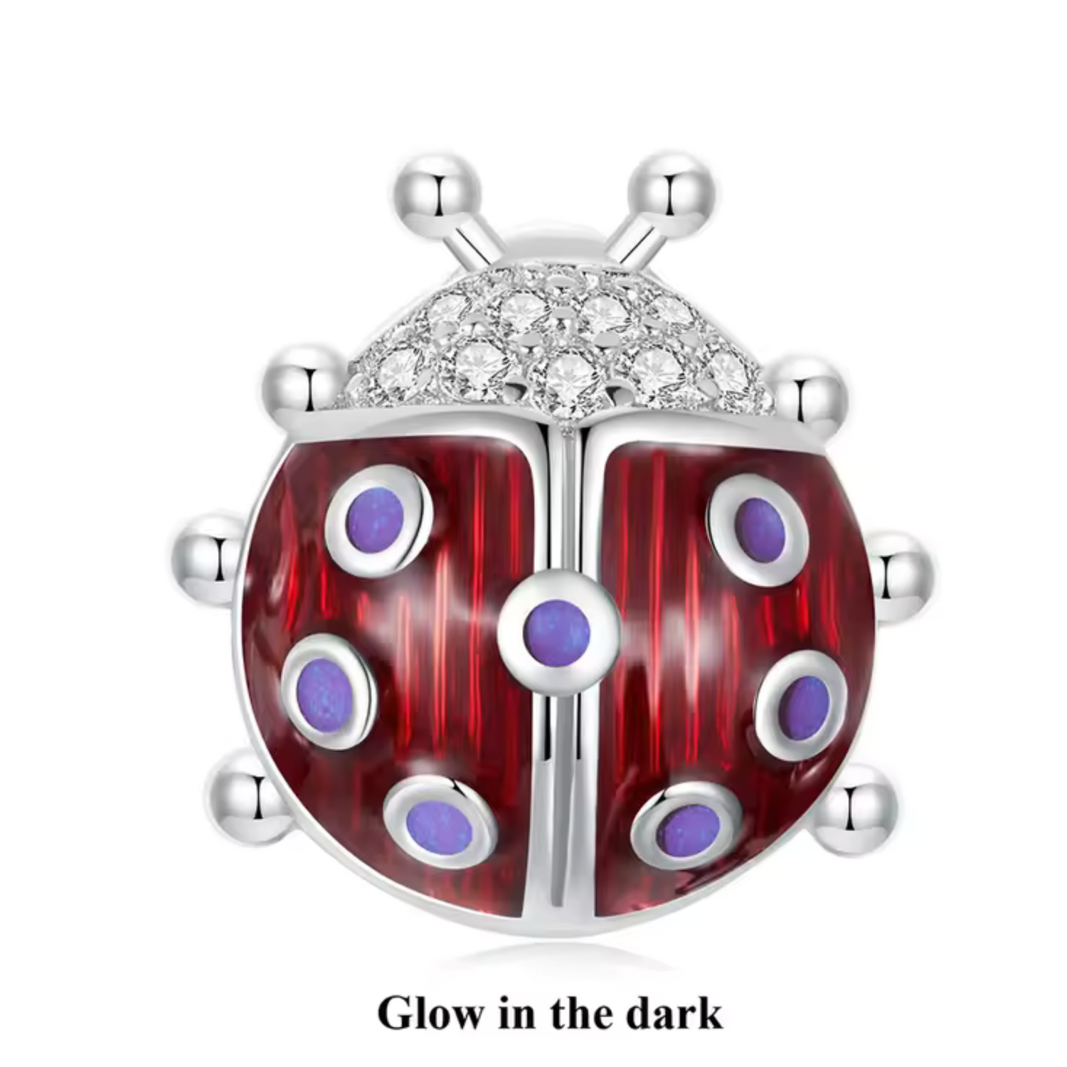 Ladybug charm - "Glow in the Dark"
