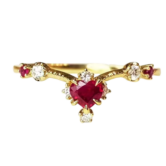Rot-goldener Ring, inspiriert von Mulan – Stärke und Eleganz garantiert