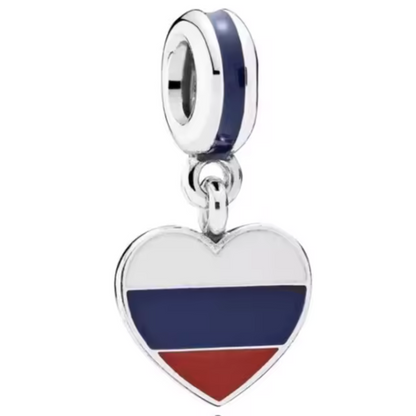 Charm Pendant - Heart Flag (14 Countries Available)