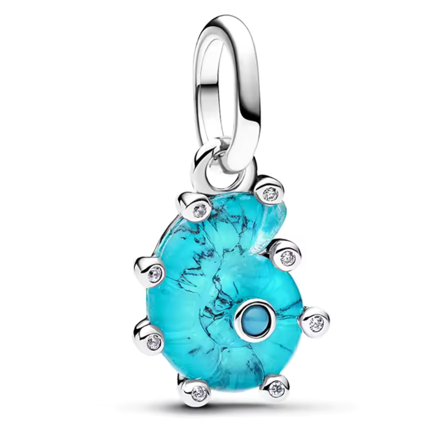 Blue Snail Shell Pendant Charm – Natural Elegance and Colorful Softness
