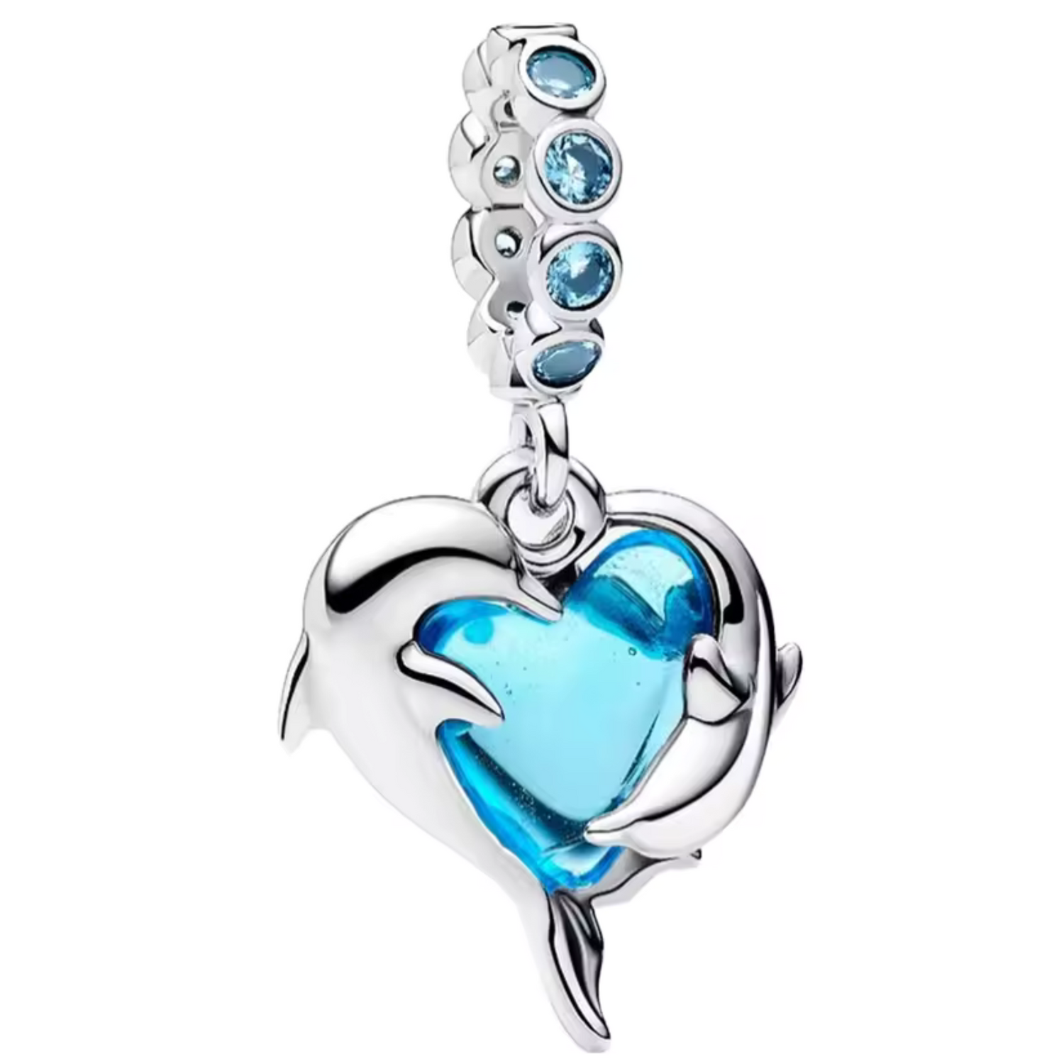 Murano Glass Dolphin Pendant Charm