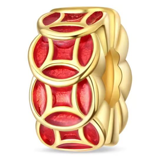 Roter und goldener Charm