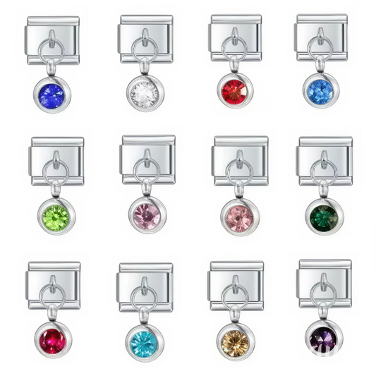 Italian Charm Pendant Silver Color – Birthstone