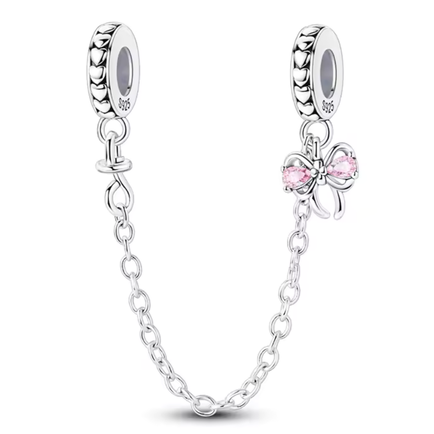 Sicherheitskettenanhänger mit rosa Schleife