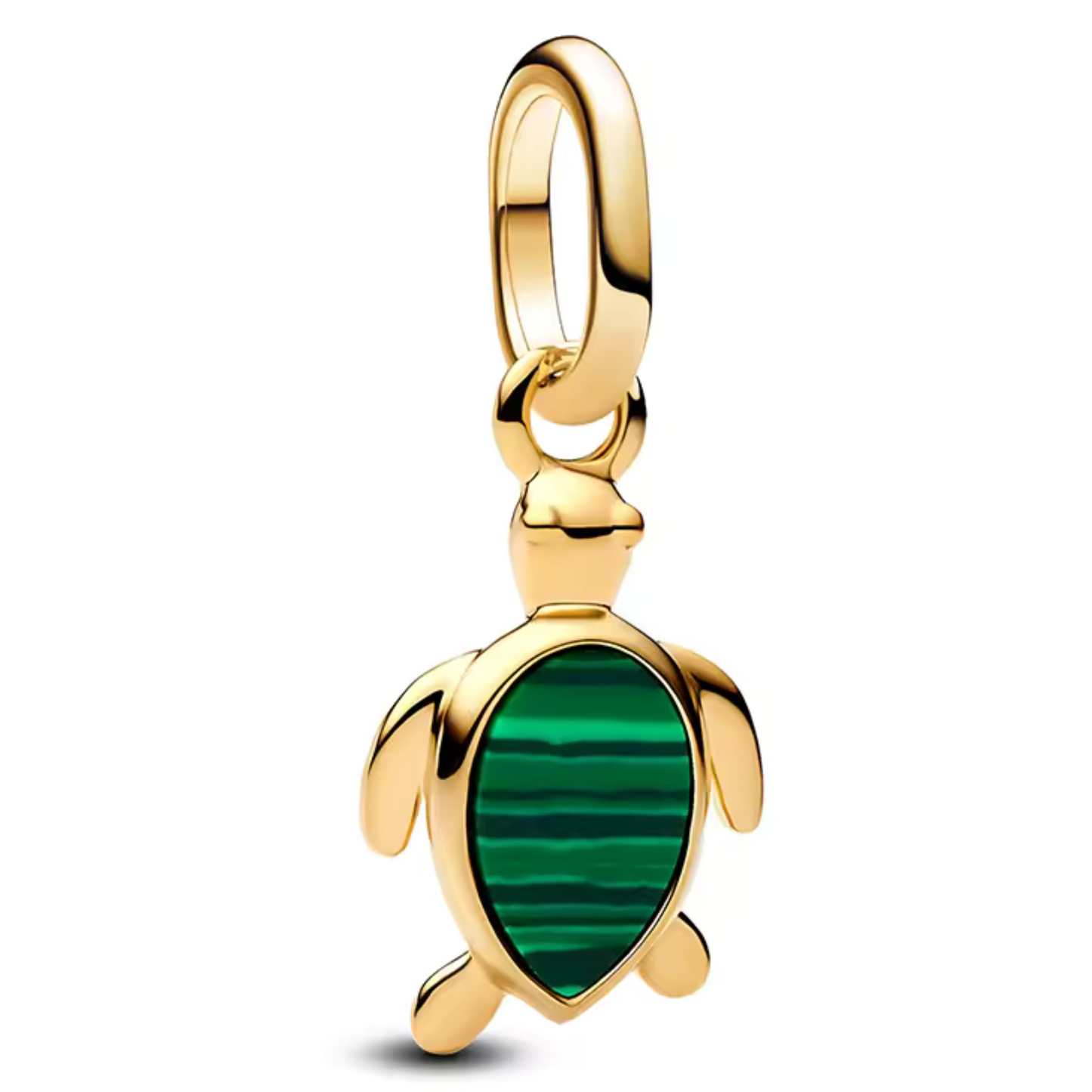 Charm Pendant - Golden Turtle with Green Shell