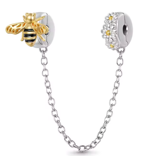 Bee and Flower Safety Chain Charm – Natural Protection and Softness