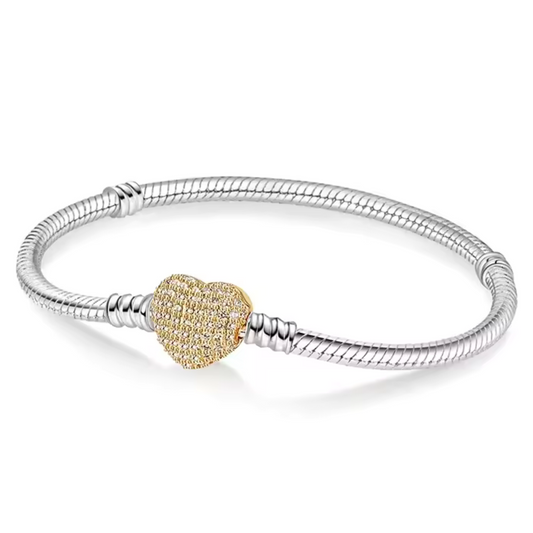Strass-Herz-Armband – Rosa, Blau, Silber oder Gold
