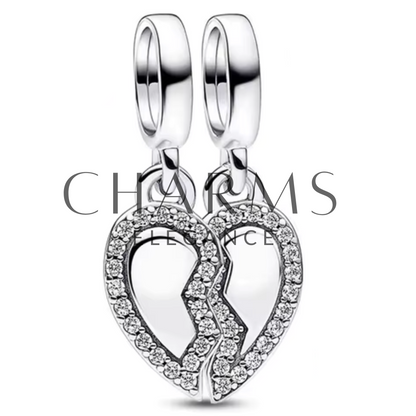 Charm Cœur à Partager "Friends to the End" - Charms Élégance