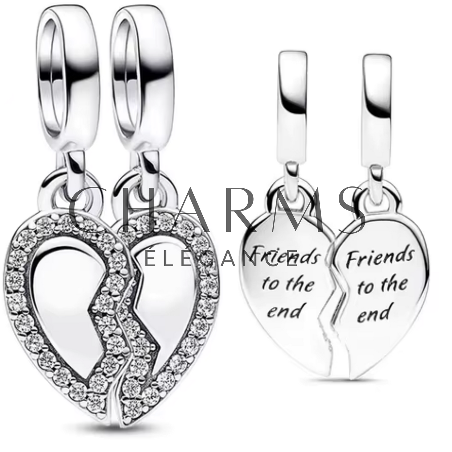 Charm Cœur à Partager "Friends to the End" - Charms Élégance