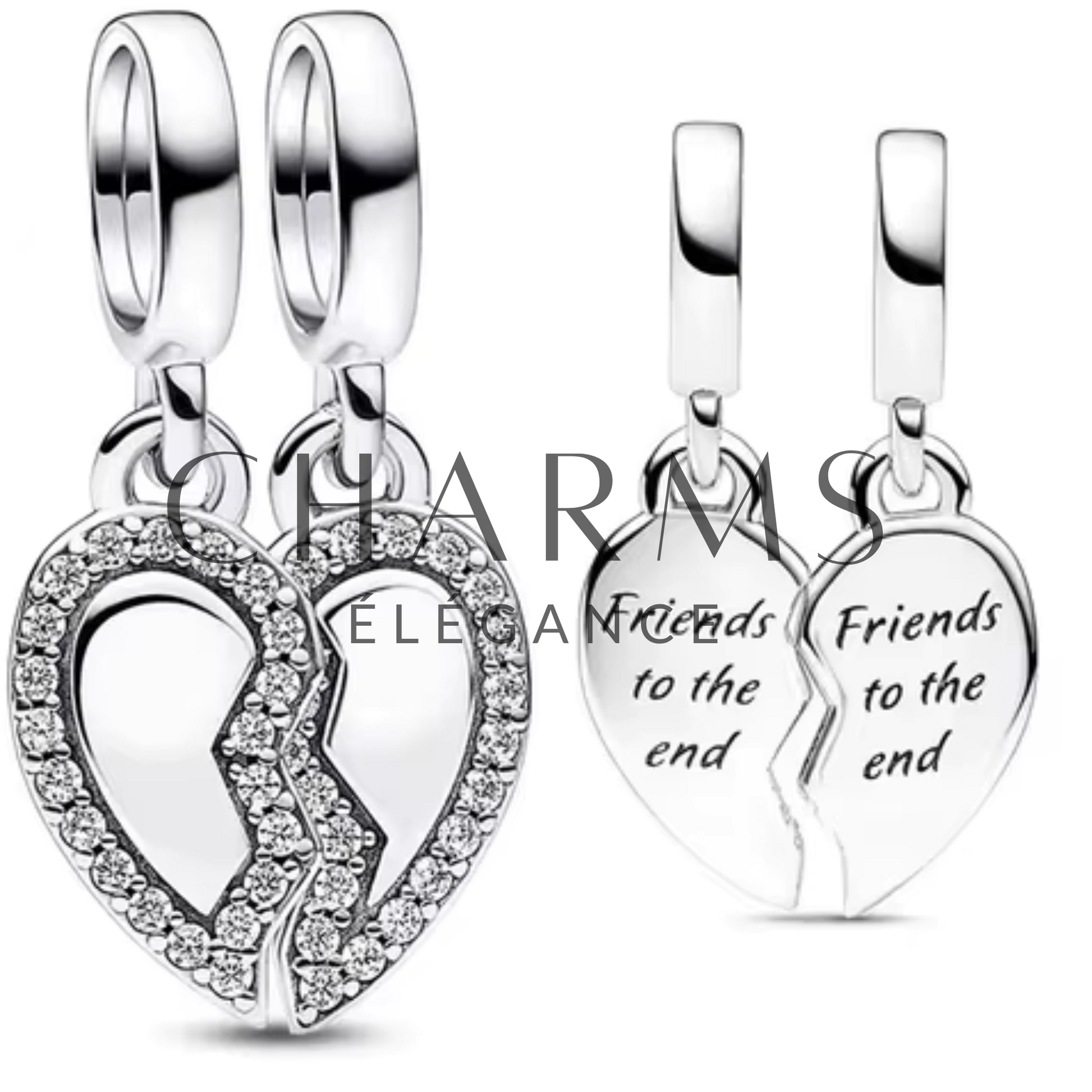 Charm Cœur à Partager "Friends to the End" - Charms Élégance