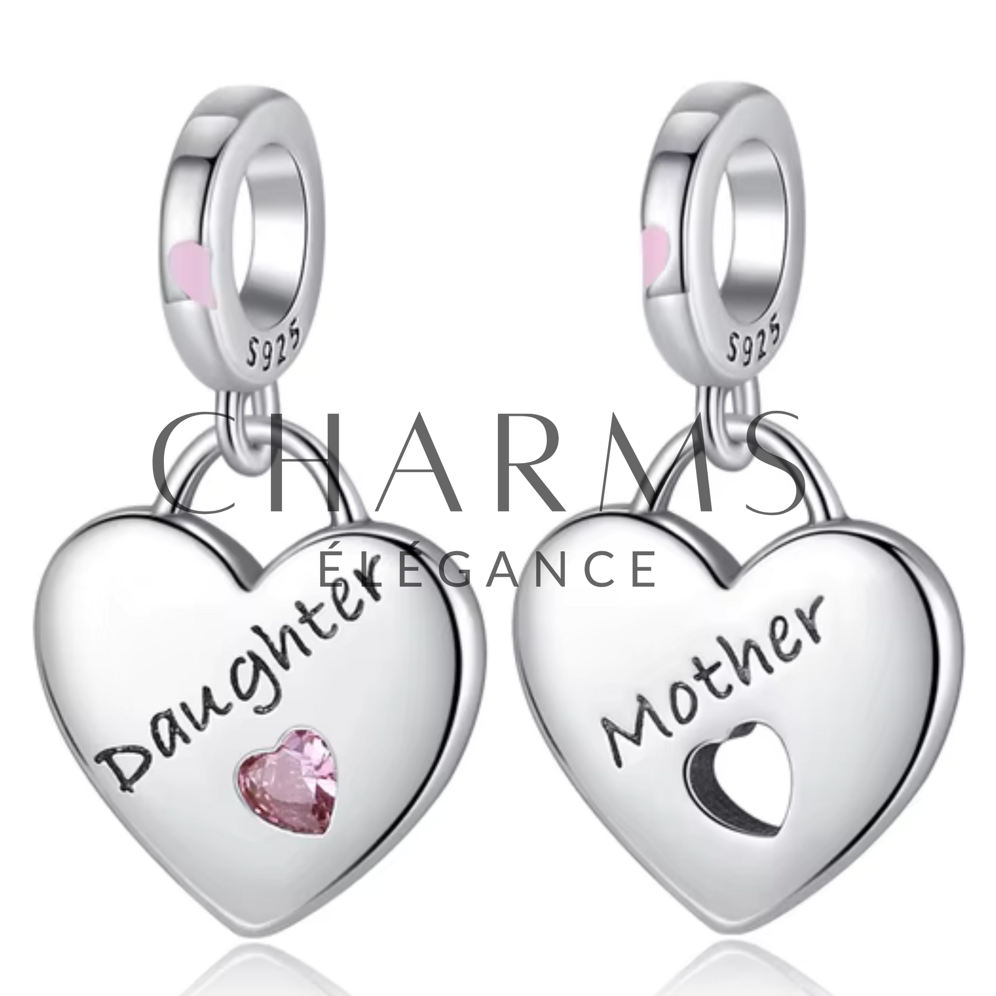 Lot de 2 Charms Mère et Fille argenté - Charms Élégance