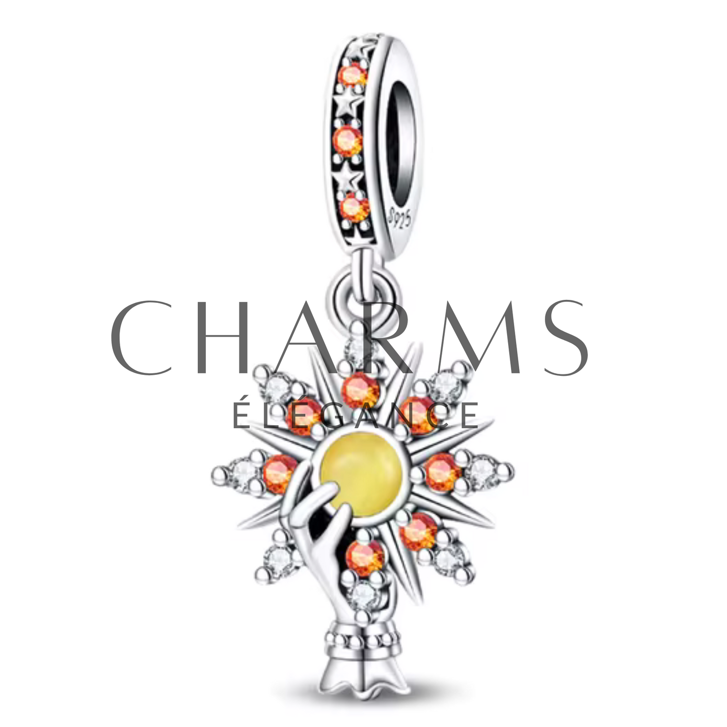 Charm – Biene mit orangefarbenem Stein