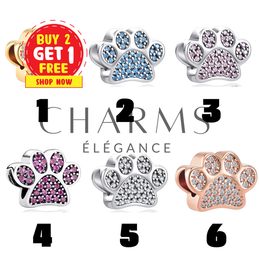 Charms Empreintes de Patte – 6 Modèles au Choix - Charms Élégance