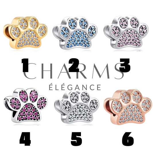 Charms Empreintes de Patte – 6 Modèles au Choix - Charms Élégance