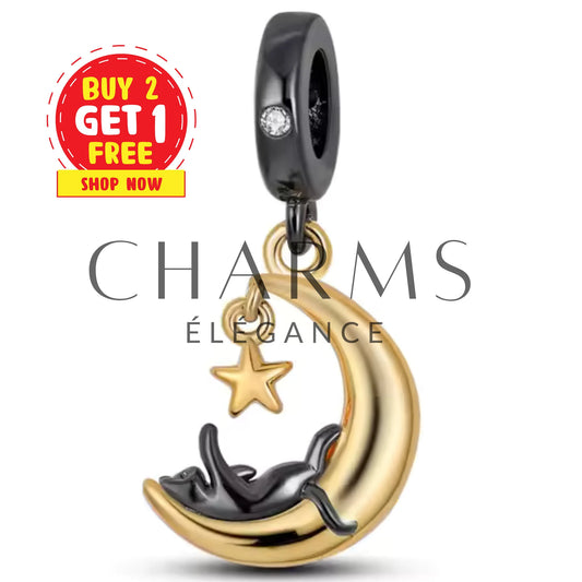 Charm - Chat Noir Or - Charms Élégance