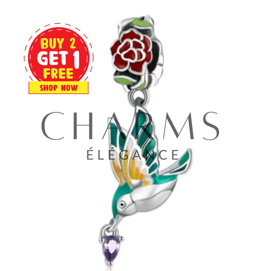 Charm - Colibri Pivoine - Charms Élégance