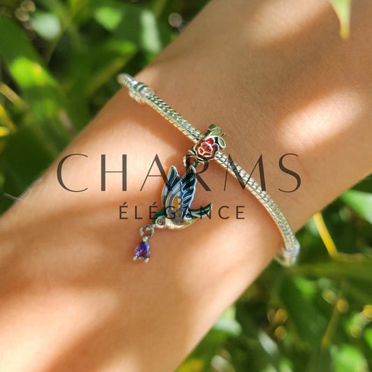 Charm - Colibri Pivoine - Charms Élégance