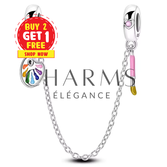 Charm Chaîne de Sécurité Pinceau et Accessoire de Peinture - Charms Élégance