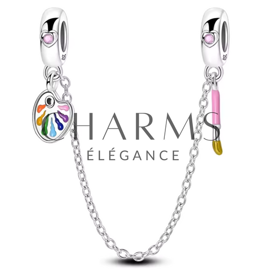 Charm Chaîne de Sécurité Pinceau et Accessoire de Peinture - Charms Élégance