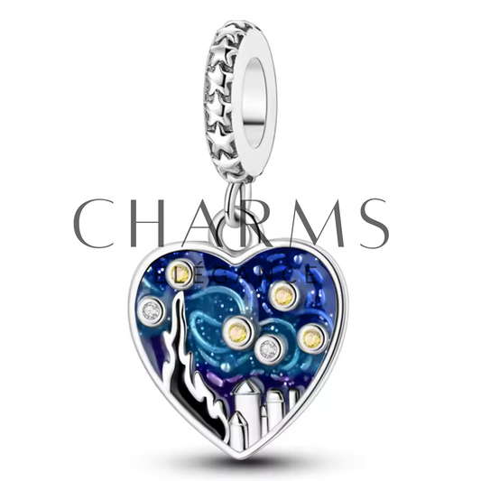 Charm Inspiré de "La Nuit Étoilée" de Van Gogh - Charms Élégance