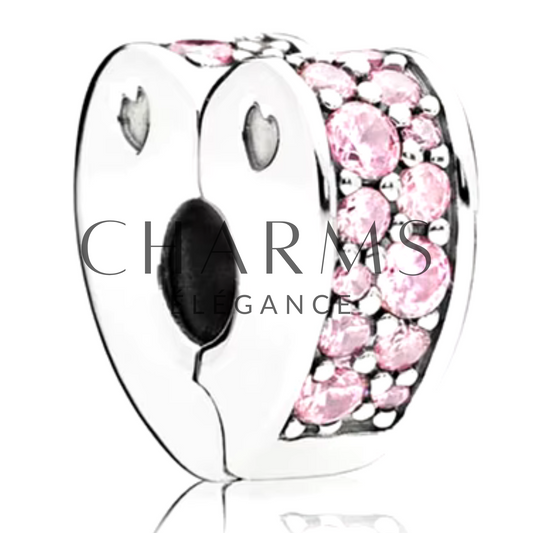 Charm Clips Cœur Rose - Charms Élégance