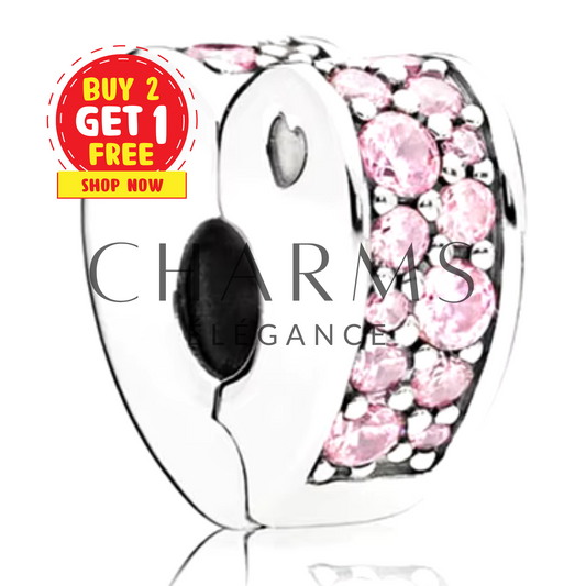 Charm Clips Cœur Rose - Charms Élégance