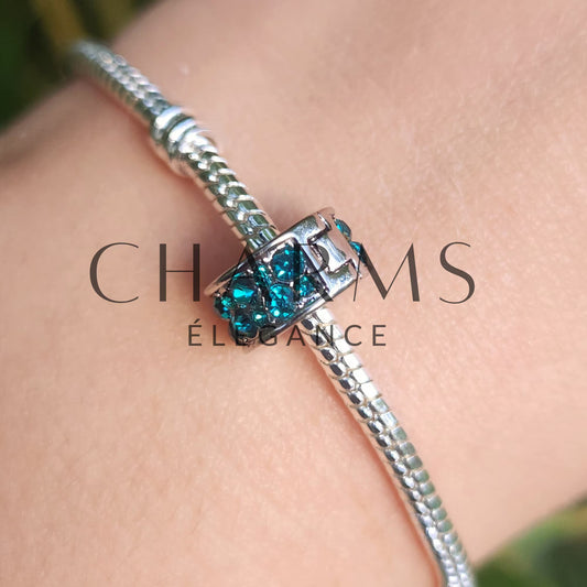 Charm Clips - Pavé Bleu-Vert - Charms Élégance