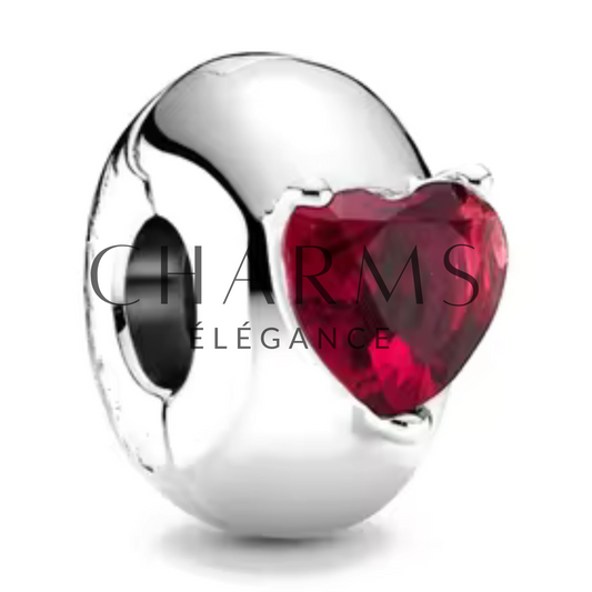 Clips Cœur Rouge - Charms Élégance