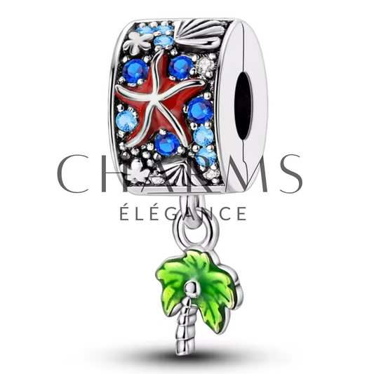 Clips Coquillage et Palmier - Charms Élégance