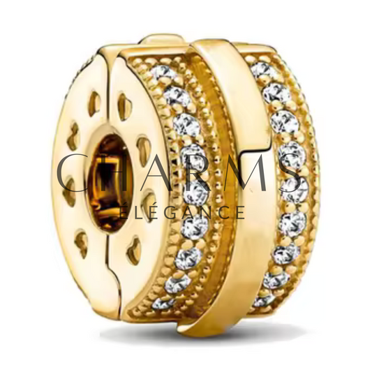 Clips Doré avec Strass - Charms Élégance