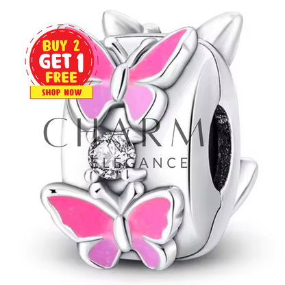 Clips Papillon Rose - Charms Élégance