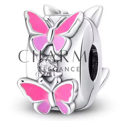 Clips Papillon Rose - Charms Élégance