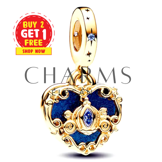 Charm Pendentif - Cœur Carrosse de Cendrillon | Disney - Charms Élégance