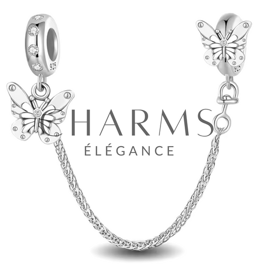 Charm Chaîne de Sécurité Deux Papillons - Charms Élégance