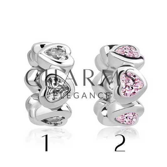 Charm Petits Cœurs Argentés ou Roses - Charms Élégance