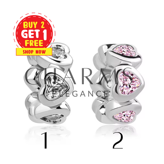 Charm Petits Cœurs Argentés ou Roses - Charms Élégance