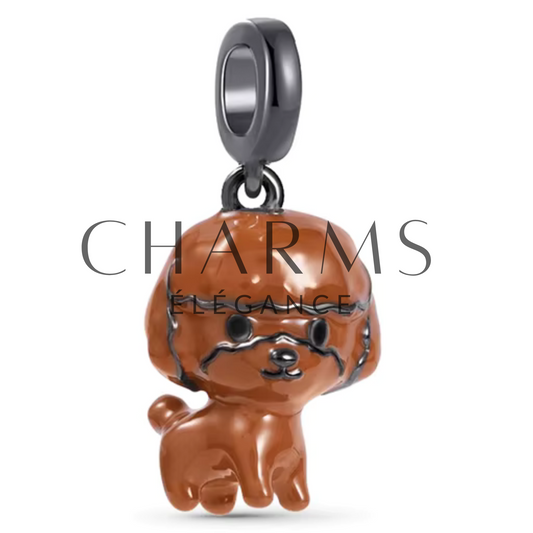 Charm Caniche Marron - Charms Élégance