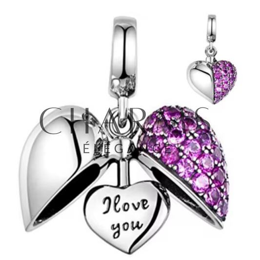 Charm Cœur "I Love You" - Charms Élégance