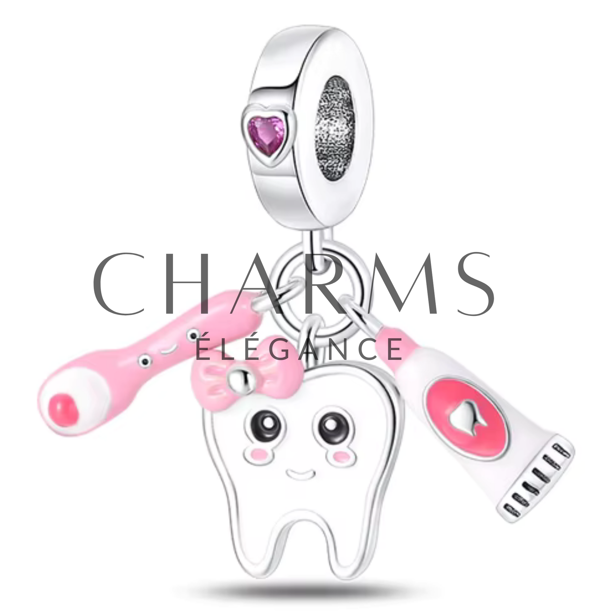 Charm Dent avec Brosse à Dents et Dentifrice - Charms Élégance